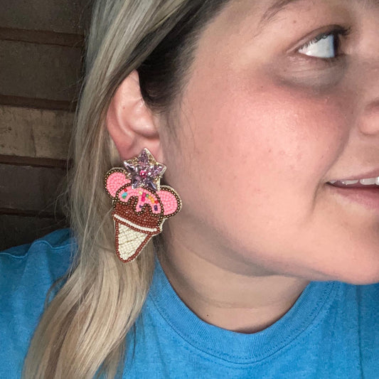 Mickey Ice Cream Bead Earrings