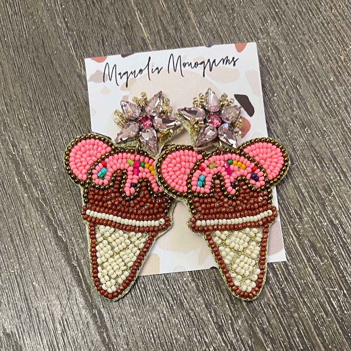 Mickey Ice Cream Bead Earrings